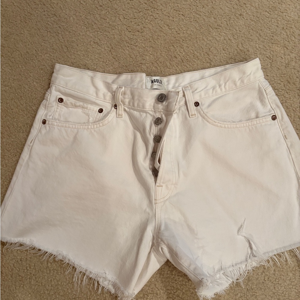 Agolde Parker White Denim Shorts size 30